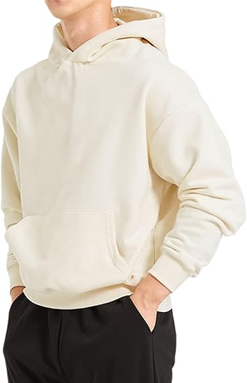 Men Hoodie Sweatshirt Loose Fit Fashion Pullover Hoodie Casual Long Sleeve Hooded Sweatshirt with Pocket