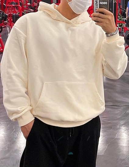 Men Hoodie Sweatshirt Loose Fit Fashion Pullover Hoodie Casual Long Sleeve Hooded Sweatshirt with Pocket