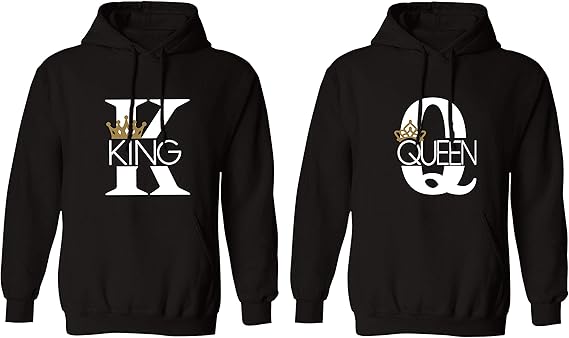 Customize hoodies Pack Of 2 King Queen Matching Couple Hoodies