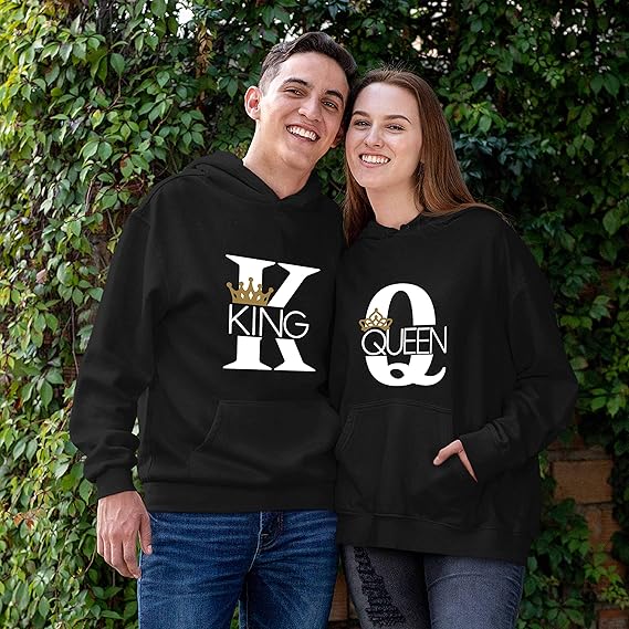 Customize hoodies Pack Of 2 King Queen Matching Couple Hoodies