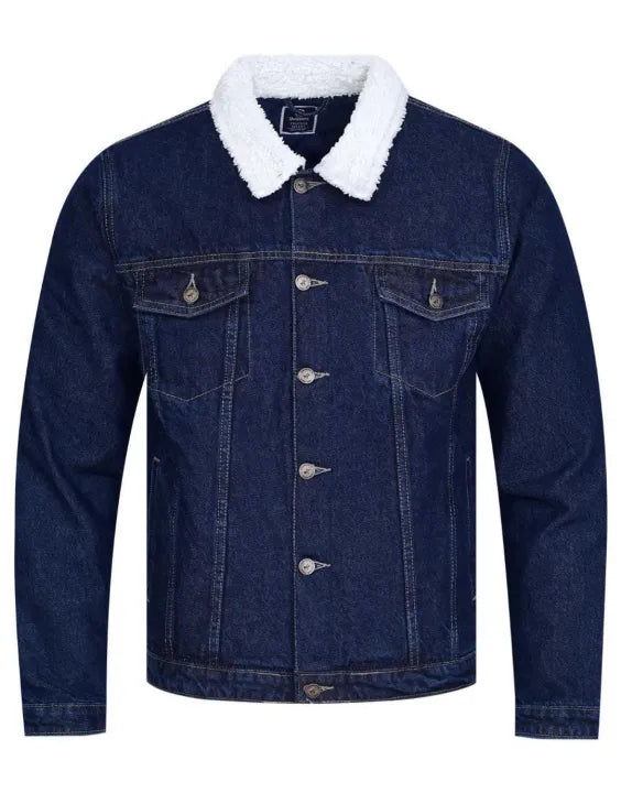 Men's jacket winter new fleece thickened denim jacket men's lamb wool denim cotton jacket